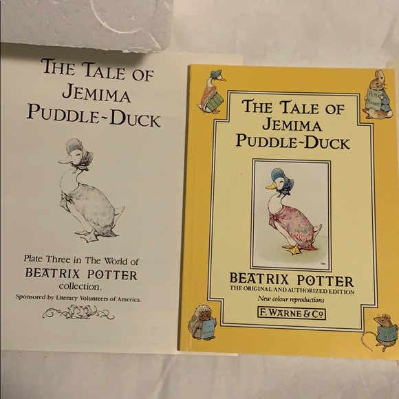 PLATE # 3 Davenport Pottery The Tale Of Jemima Puddle Duck Limited Raised Plate - Picture 6 of 8